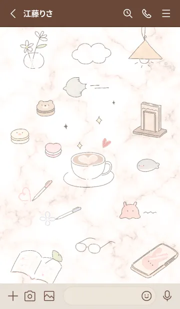 [LINE着せ替え] orange♡可愛いラテ13_1の画像2