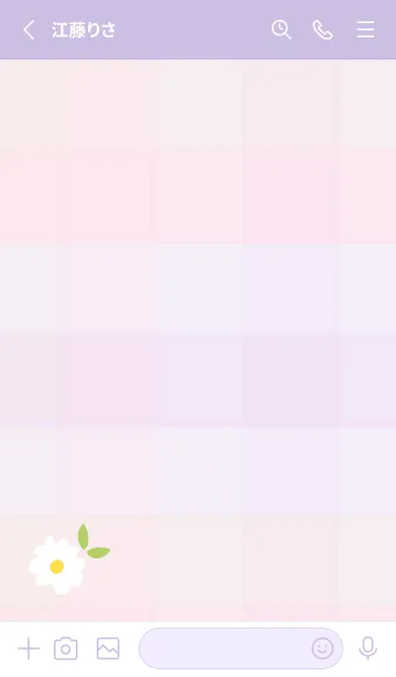 [LINE着せ替え] デイジー チェック柄15の画像2