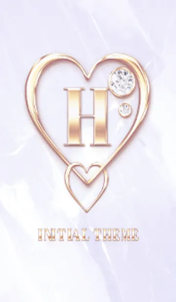 [LINE着せ替え] 【 H 】 Heart Charm & Initial - Purple 1の画像1