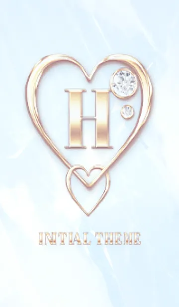 [LINE着せ替え] 【 H 】 Heart Charm & Initial - Blue 1の画像1