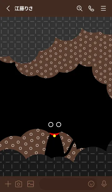 [LINE着せ替え] 暗闇の黒猫 茶色の画像2