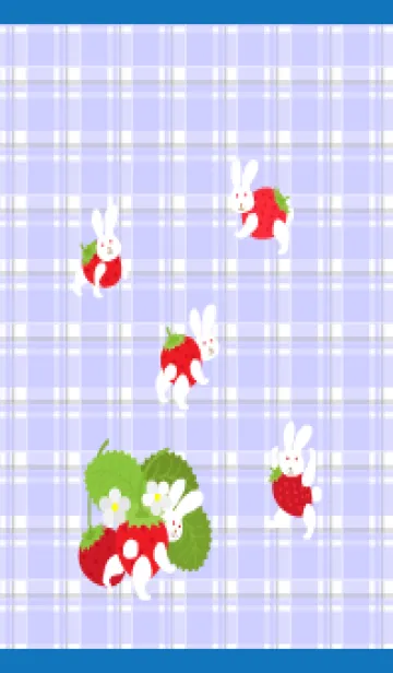 [LINE着せ替え] うさぎ苺 白と青の画像1