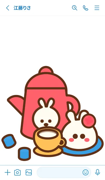 [LINE着せ替え] Happy bunny cafe 7の画像2