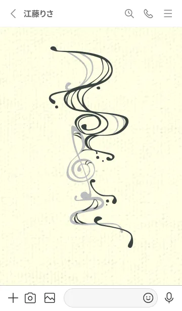 [LINE着せ替え] 和音 流水-音楽記号  オフブラックの画像2