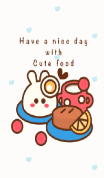 [LINE着せ替え] Happy cute food 7の画像1