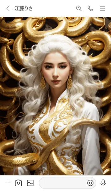 [LINE着せ替え] 金運上昇 黄金と白蛇 幸運の54の画像2