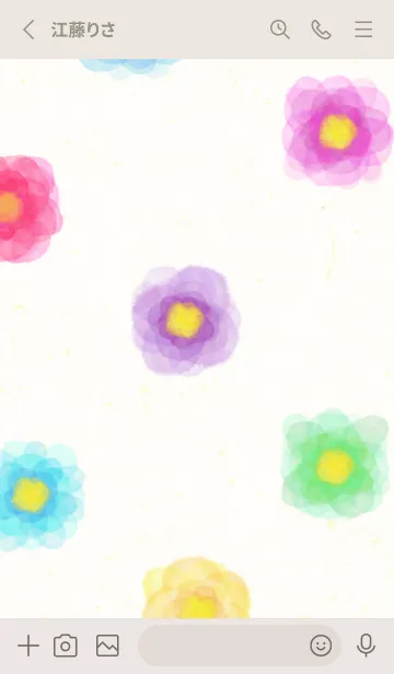 [LINE着せ替え] カラフル 水彩 花26の画像2
