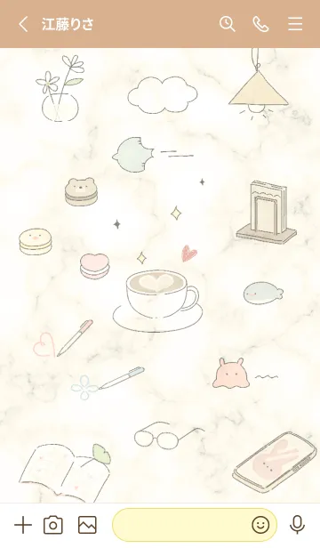 [LINE着せ替え] yellow♡可愛いラテ15_1の画像2