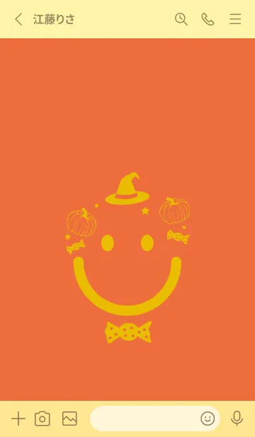 [LINE着せ替え] スマイル＆ハロウィン 柿色の画像2