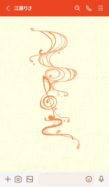 [LINE着せ替え] 和音 流水-音楽記号  ペールアプリコットの画像2