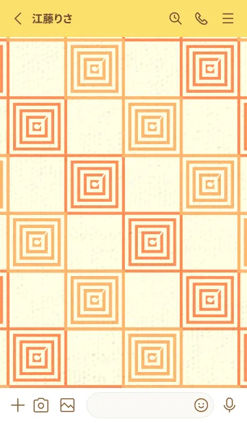 [LINE着せ替え] 和音 市松模様 音符  サンオレンジの画像2