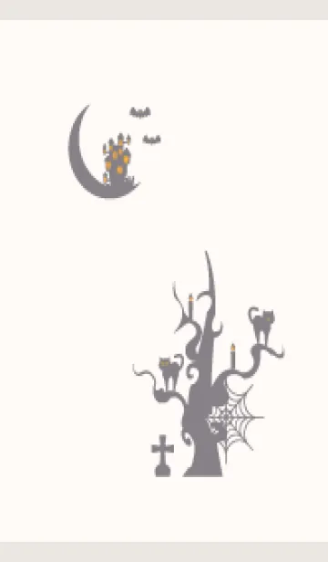 [LINE着せ替え] お城と猫 ベージュと灰色の画像1