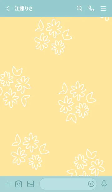 [LINE着せ替え] 白い線の丸い花13の画像2