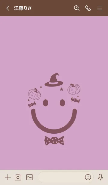 [LINE着せ替え] スマイル＆ハロウィン 薄紅藤の画像2