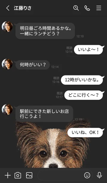 [LINE着せ替え] ICON DOG - パピヨン - BLACK/04の画像3