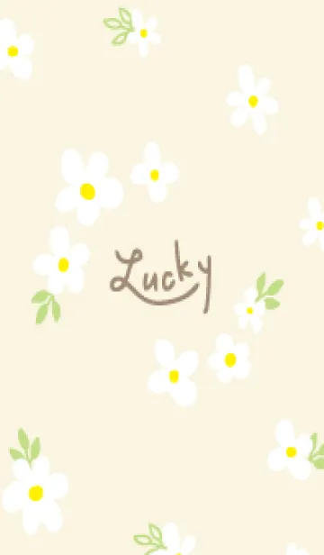 [LINE着せ替え] 白い花と葉っぱランダム28の画像1