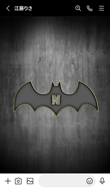 [LINE着せ替え] Enamel pin bat initial Nの画像2