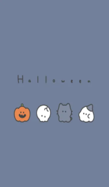 [LINE着せ替え] ゆるいハロウィン /グレーブルーの画像1