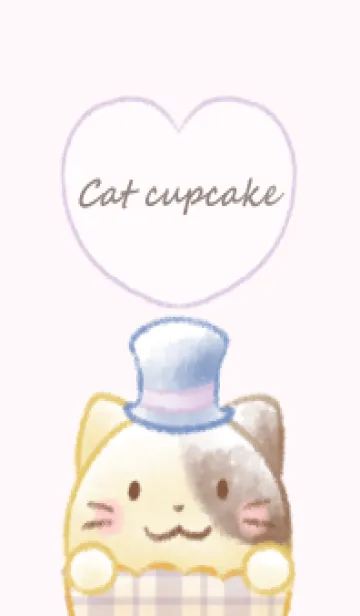 [LINE着せ替え] ねこカップケーキ -ピンク-の画像1