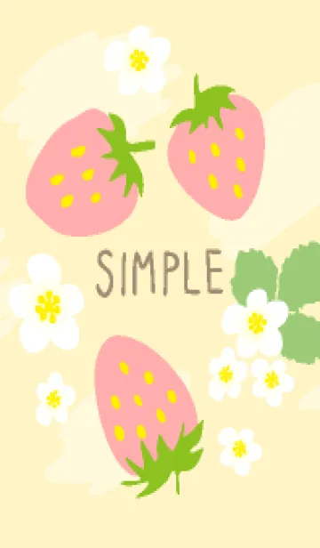 [LINE着せ替え] ピンクいちごと花の画像1