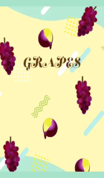 [LINE着せ替え] 葡萄のメンフィス柄 青緑の画像1