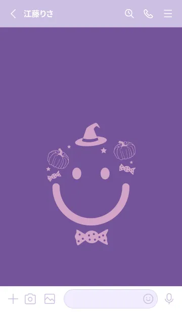 [LINE着せ替え] スマイル＆ハロウィン 江戸紫の画像2