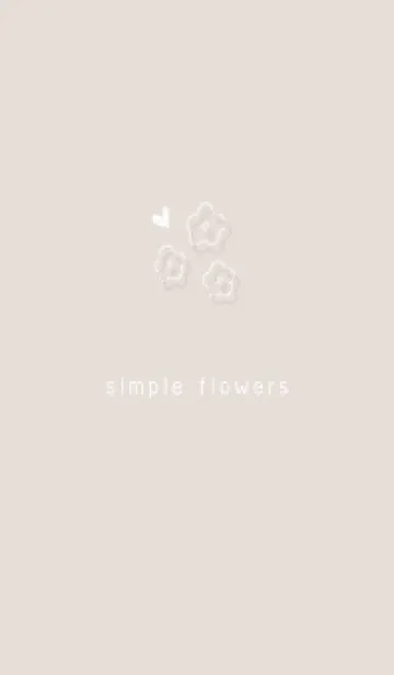 [LINE着せ替え] brown♡シンプルな花とハート02_1の画像1