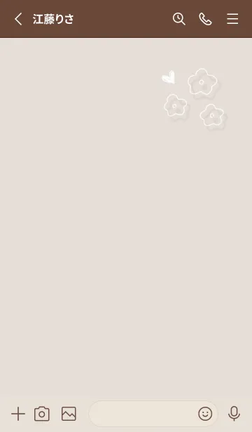[LINE着せ替え] brown♡シンプルな花とハート02_1の画像2