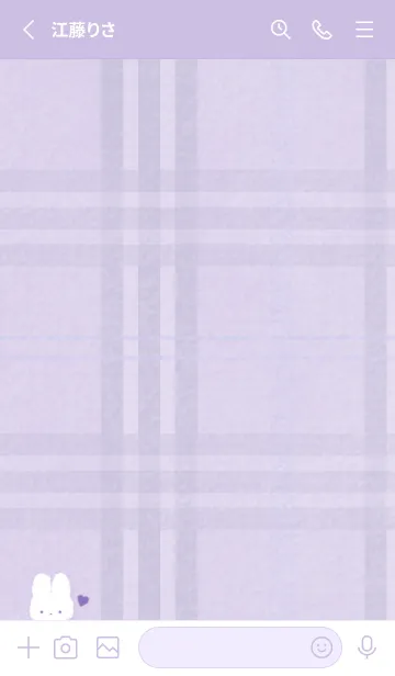 [LINE着せ替え] もこうさ x チェック柄 - パープルの画像2