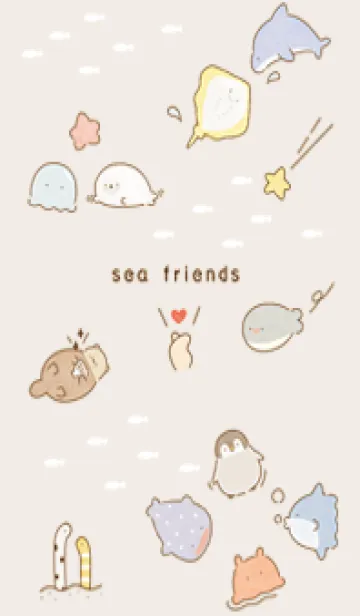 [LINE着せ替え] brown♡海の友達03_1の画像1