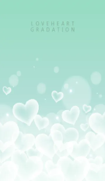 [LINE着せ替え] LOVE HEART GRADATION Emerald&White 12の画像1