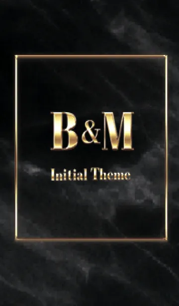 [LINE着せ替え] 【 B&M 】Initial Theme Gold - ブラックの画像1