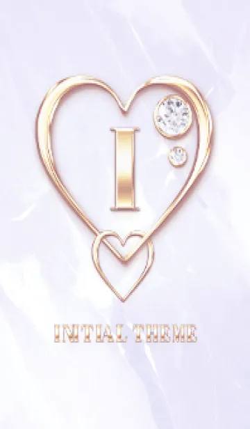 [LINE着せ替え] 【 I 】 Heart Charm & Initial - Purple 1の画像1