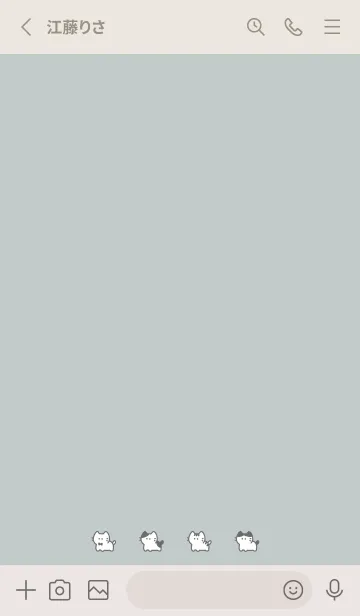 [LINE着せ替え] ちいさな猫。ミントグレーの画像2