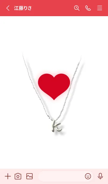 [LINE着せ替え] イニシャルK（ハート）の画像2