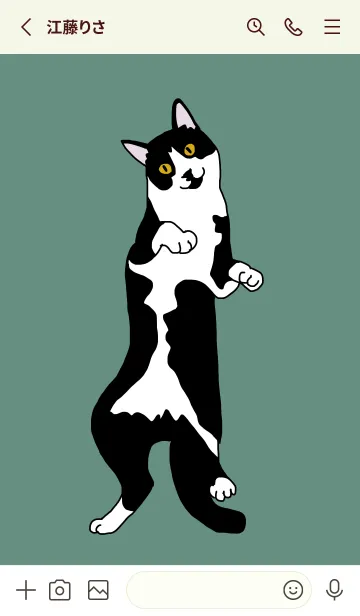 [LINE着せ替え] 白黒ハチワレ猫のこっぺ（着せかえ）の画像2