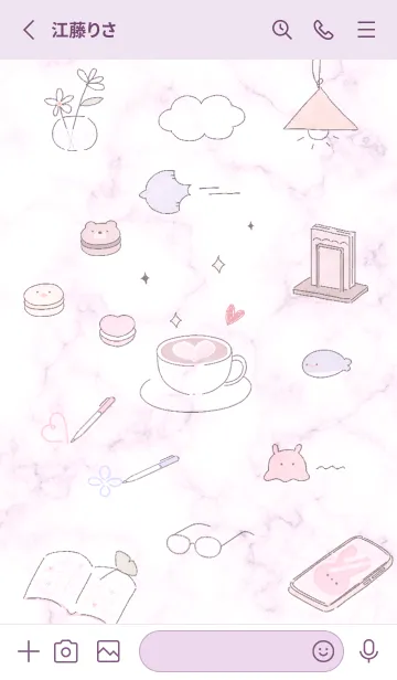 [LINE着せ替え] pinkpurple♡可愛いラテ11_1の画像2