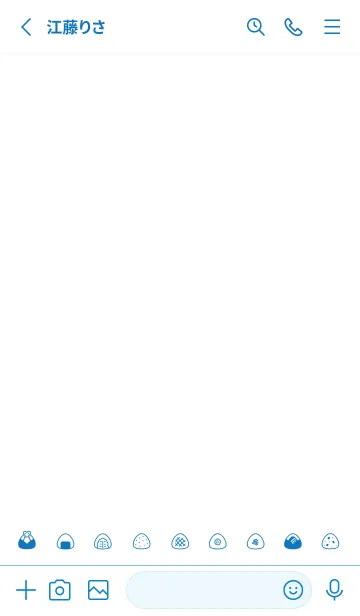 [LINE着せ替え] ちいさなおにぎり / ブルーホワイトの画像2