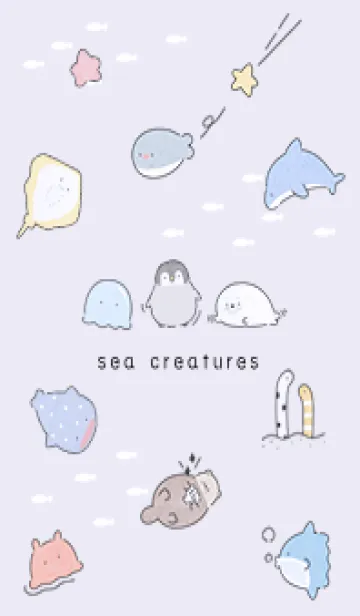 [LINE着せ替え] purple♡ペンギンとアザラシ12_1の画像1