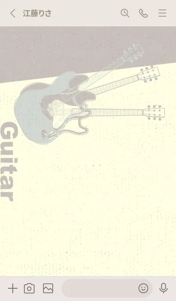 [LINE着せ替え] エレキギター Line  ペールミストホワイトの画像2