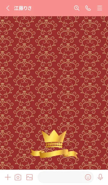 [LINE着せ替え] 洋風の柄と王冠 赤色の画像2