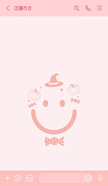 [LINE着せ替え] スマイル＆ハロウィン 薄桜の画像2