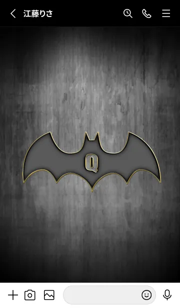 [LINE着せ替え] Enamel pin bat initial Qの画像2