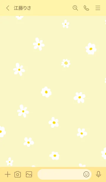 [LINE着せ替え] かわいい白い小花柄30の画像2