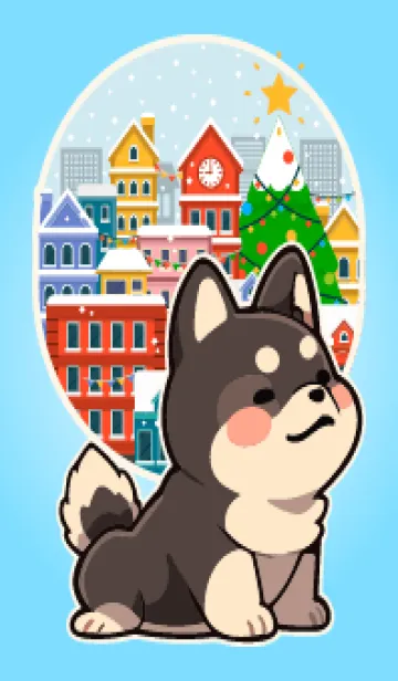 [LINE着せ替え] クリスマスの柴犬の画像1