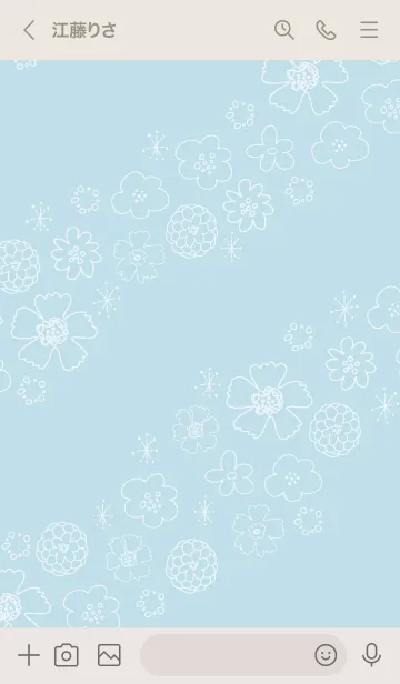 [LINE着せ替え] 白い花 くすみカラー19の画像2