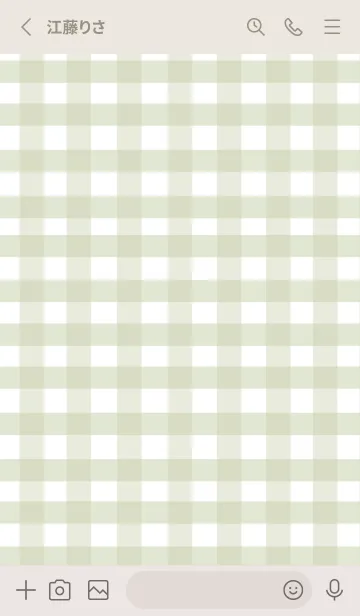 [LINE着せ替え] 大人のシンプルハート::check naturalgreenの画像2