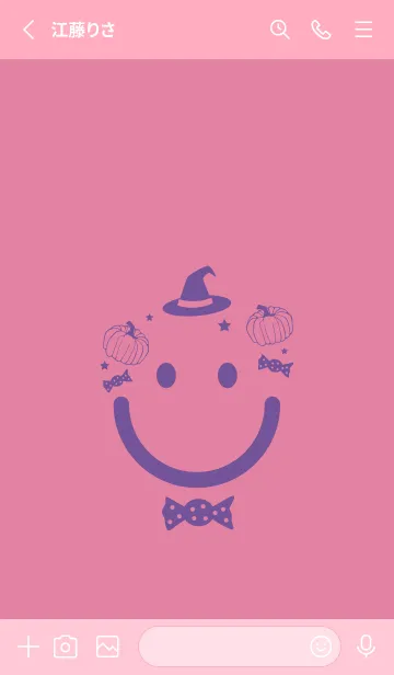 [LINE着せ替え] スマイル＆ハロウィン Deep Orchid Pinkの画像2