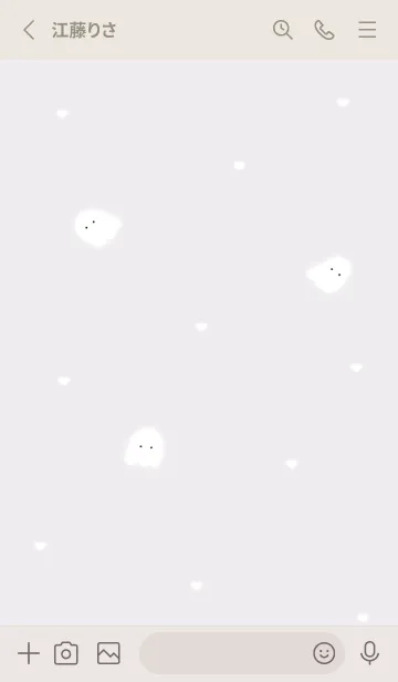 [LINE着せ替え] Greige♡ハートを振りまくオバケ02_1の画像2