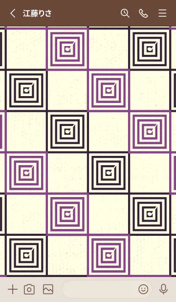 [LINE着せ替え] 和音 市松模様 音符  アマランスパープルの画像2